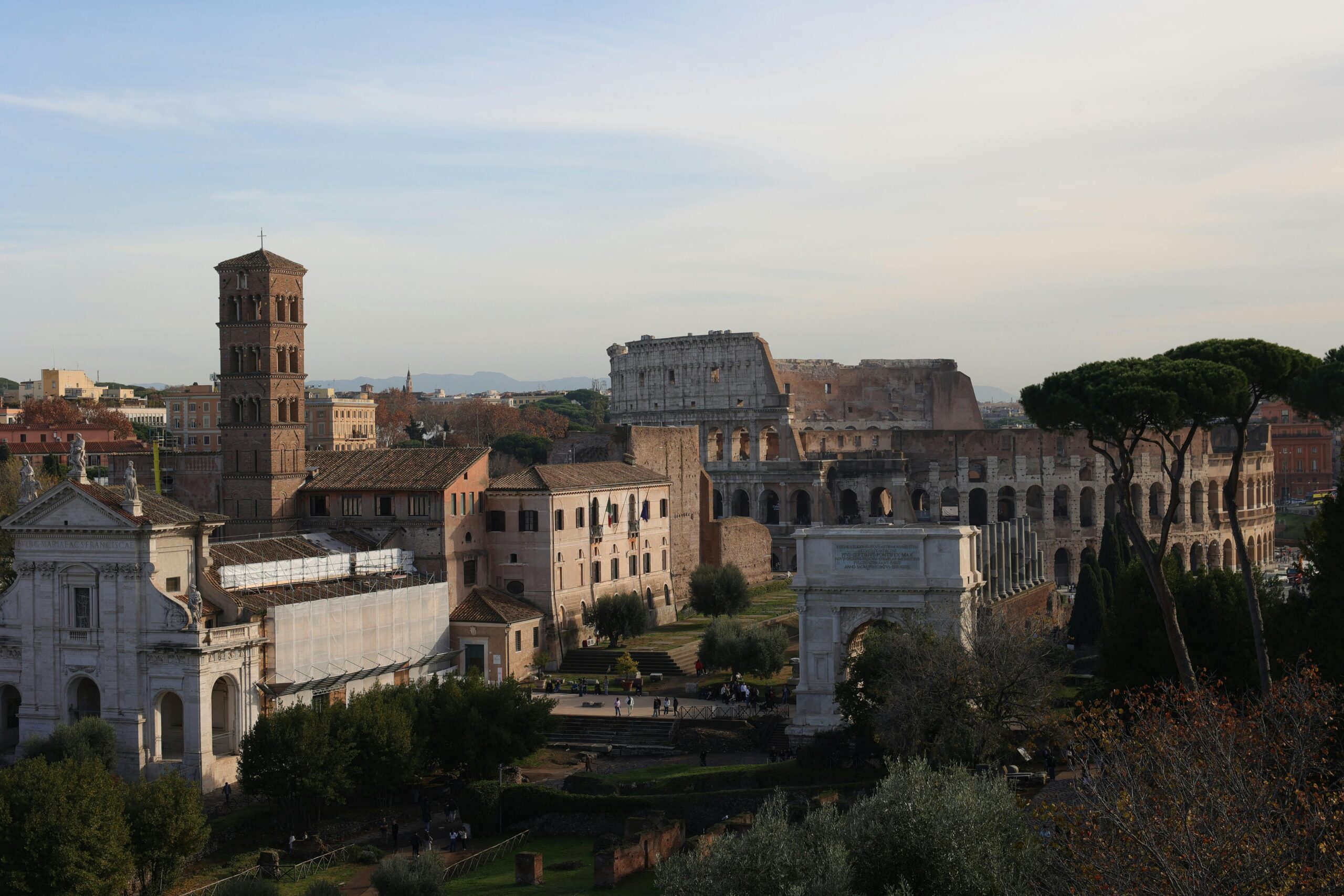 Panoramic view of the Colosseum in Rome