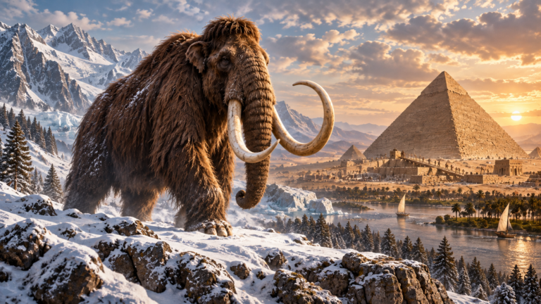 Woolly mammoths surviving into the age of the Egyptian pyramids