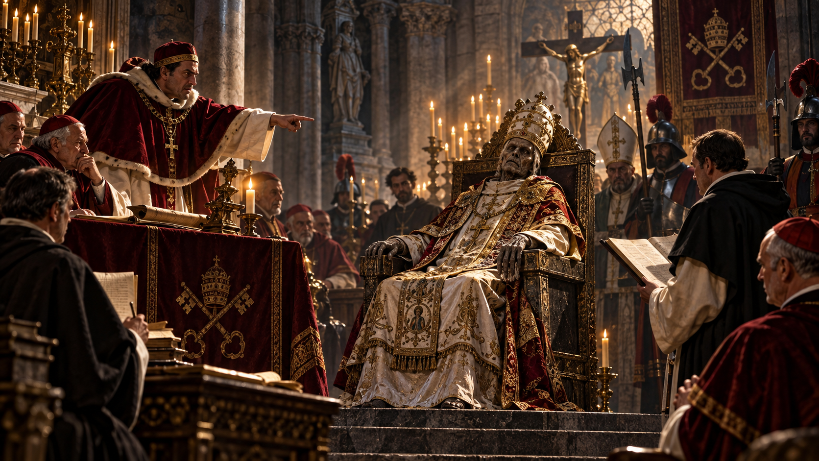 A dramatic interpretation of the medieval Cadaver Synod